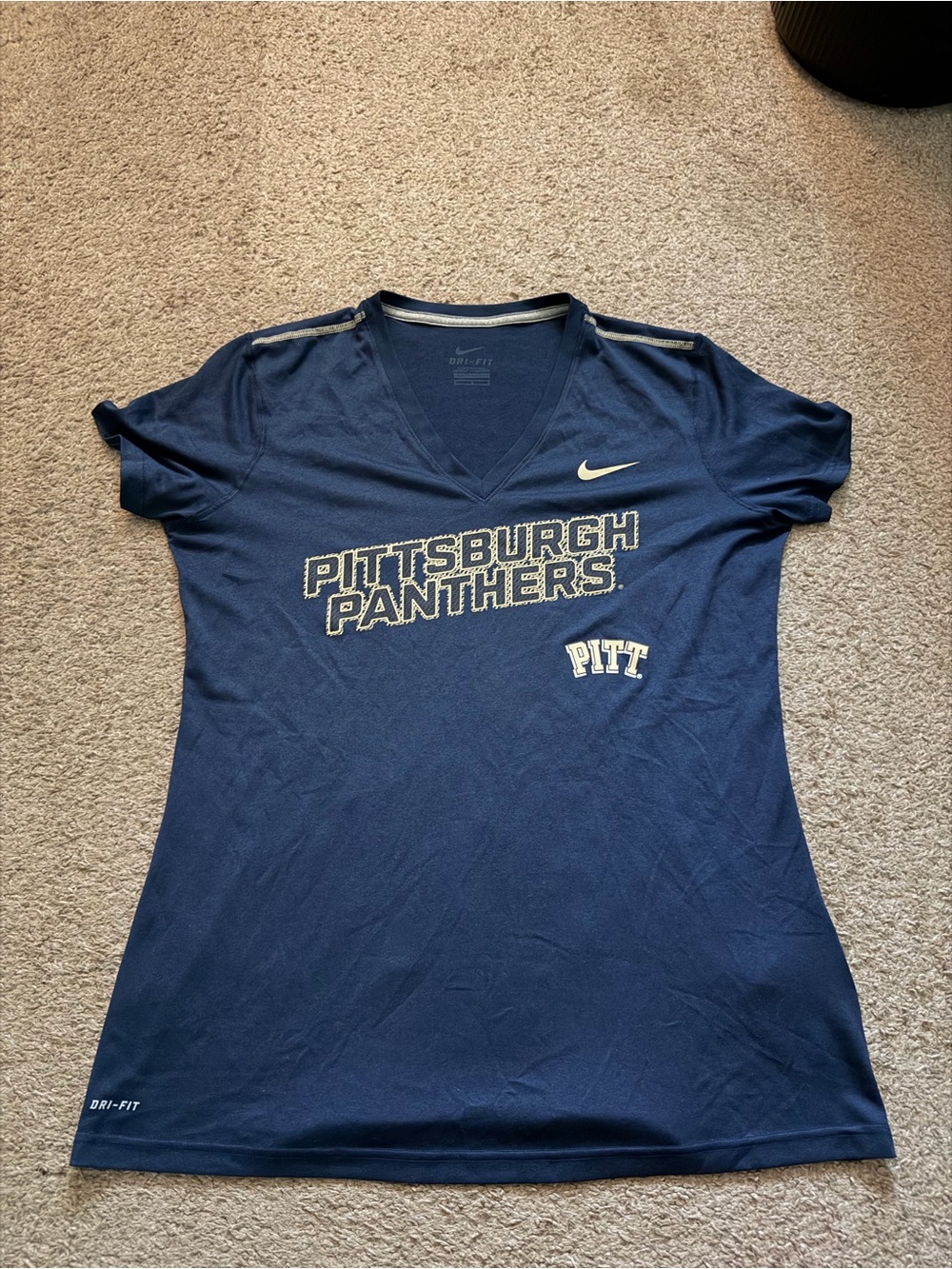 Nike Navy Dri-FIT V-Neck Tee